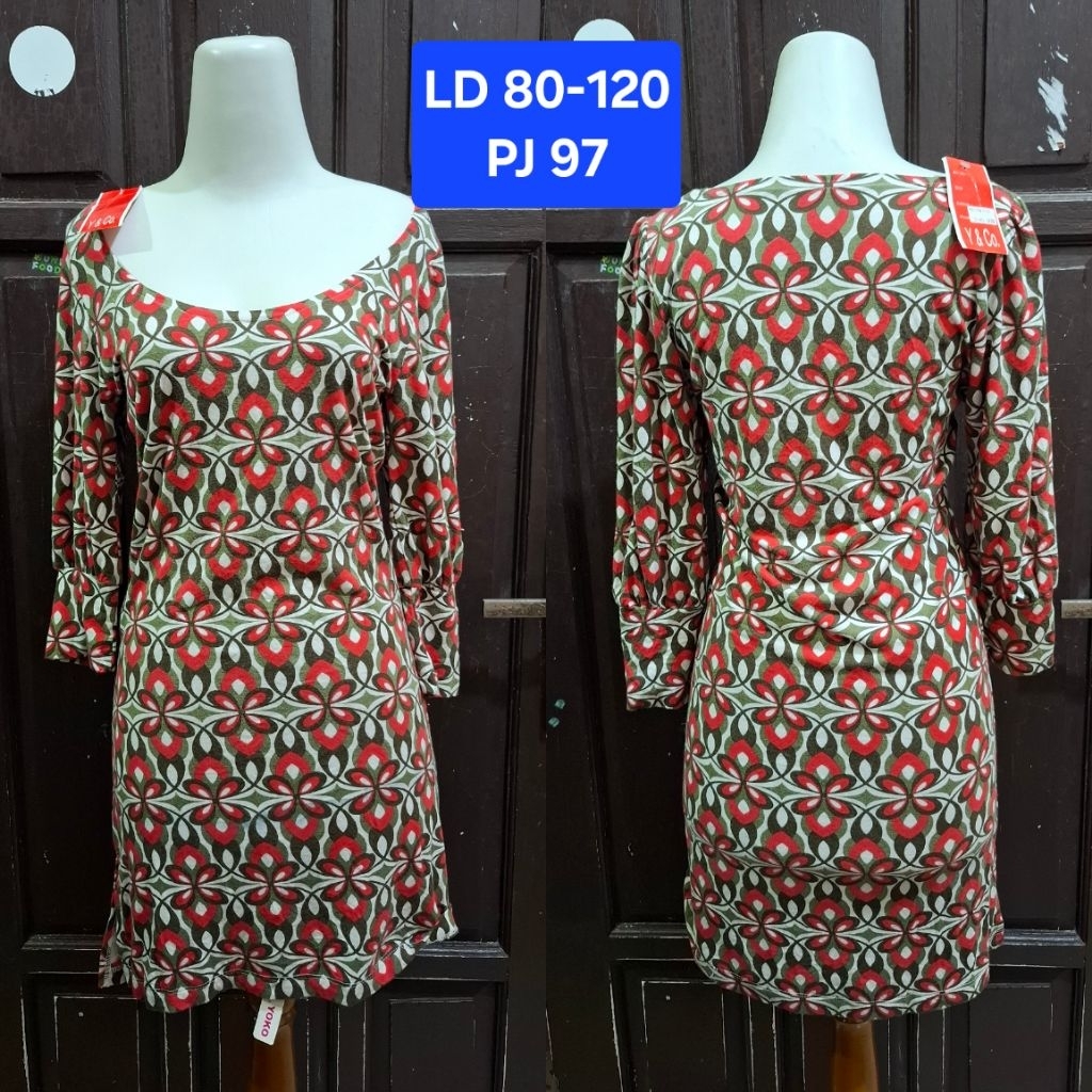 NEW Mini Dress Motif Lengan Panjang Oversize Jumbo