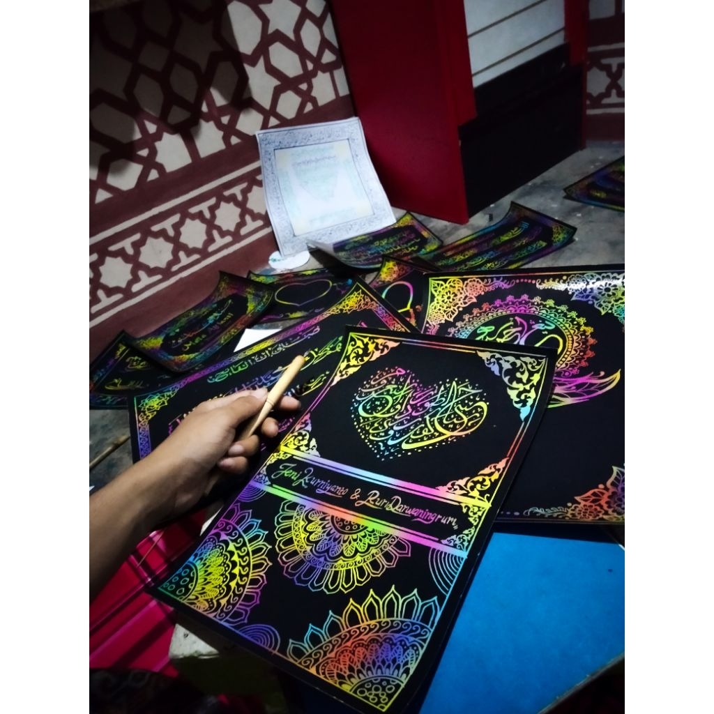 

Kaligrafi Pelangi Kaligrafi+bingkai