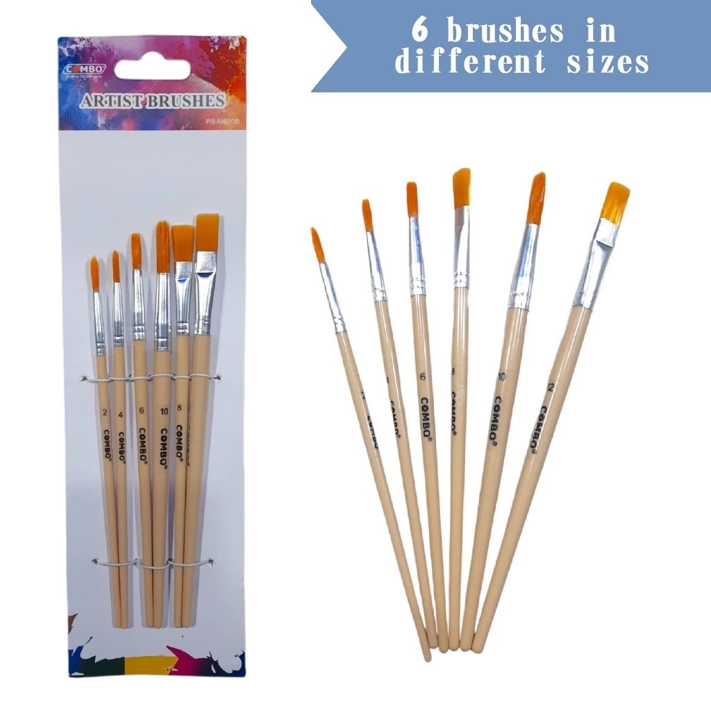 

Kuas Lukis Set Oval dan Datar / Paint Brush 6 Ukuran / Painting Brush Set