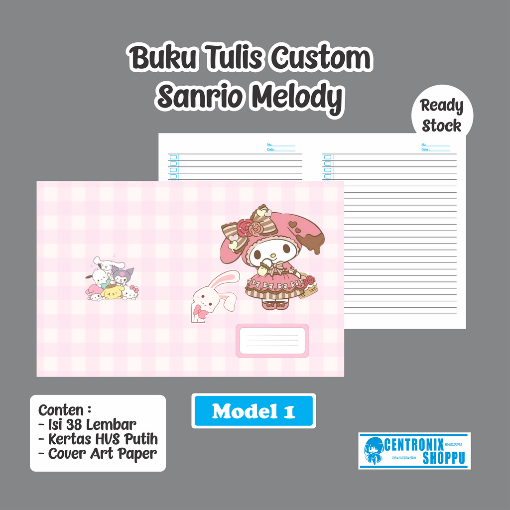 

Buku Tulis Custom Sanrio Melody isi 38 Lembar dengan Cover 210 GSM