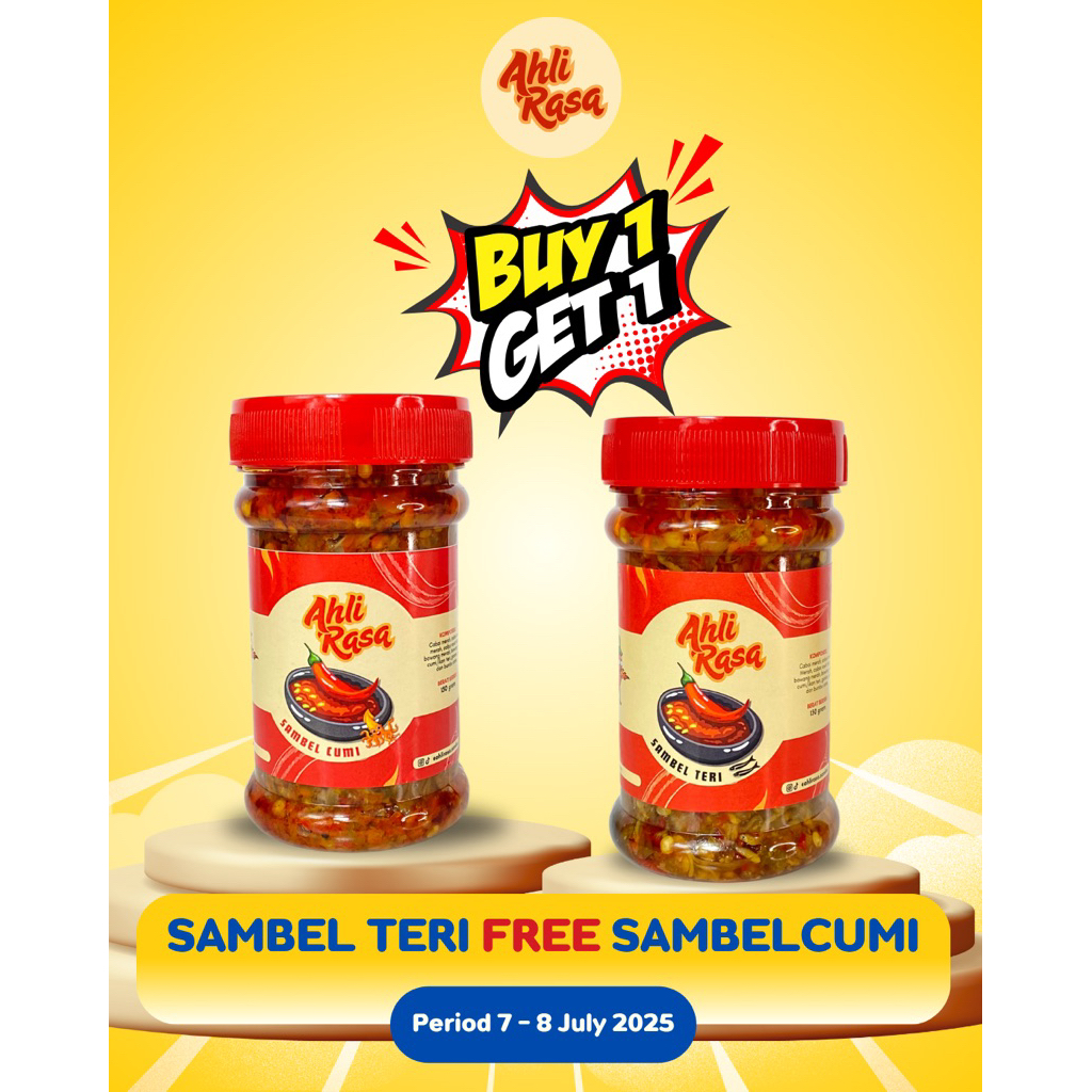 

BUY 1 GET 1 | BEST SELLER AHLI RASA - SAMBEL TERI GRATIS SAMBEL CUMI