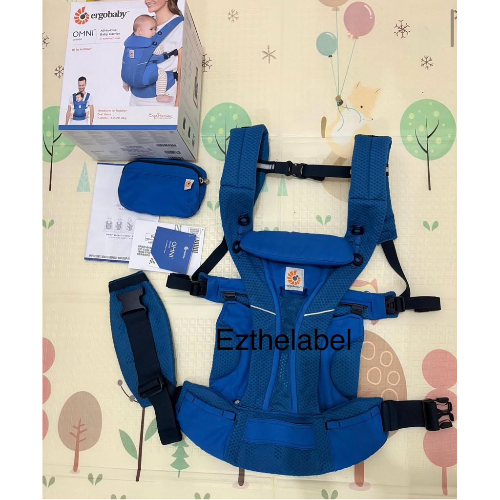 PRELOVED Ergobaby Omni Breeze Sapphire Blue • gendongan bayi m-shape
