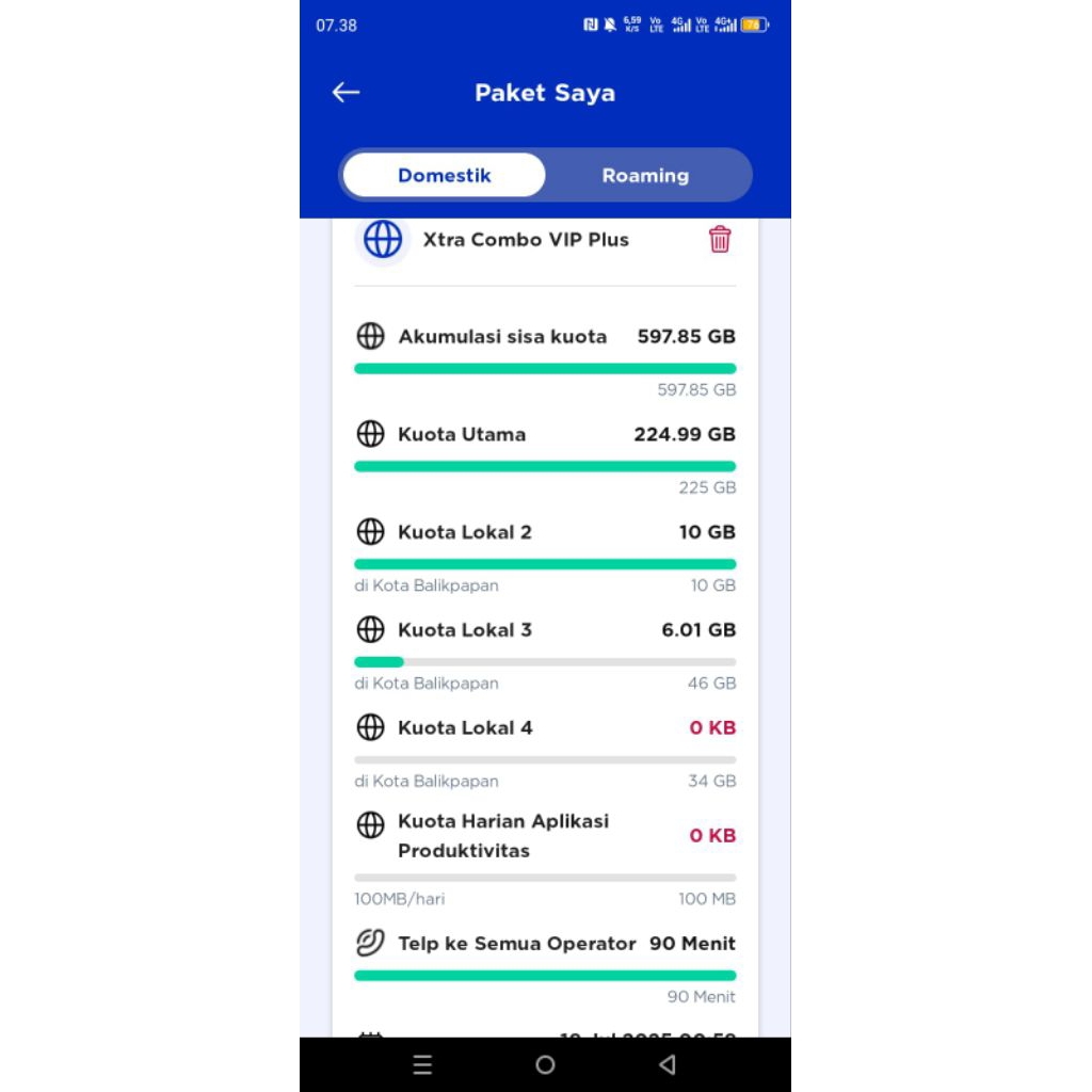 kartu diskon xc VIP 90% tripel kuota