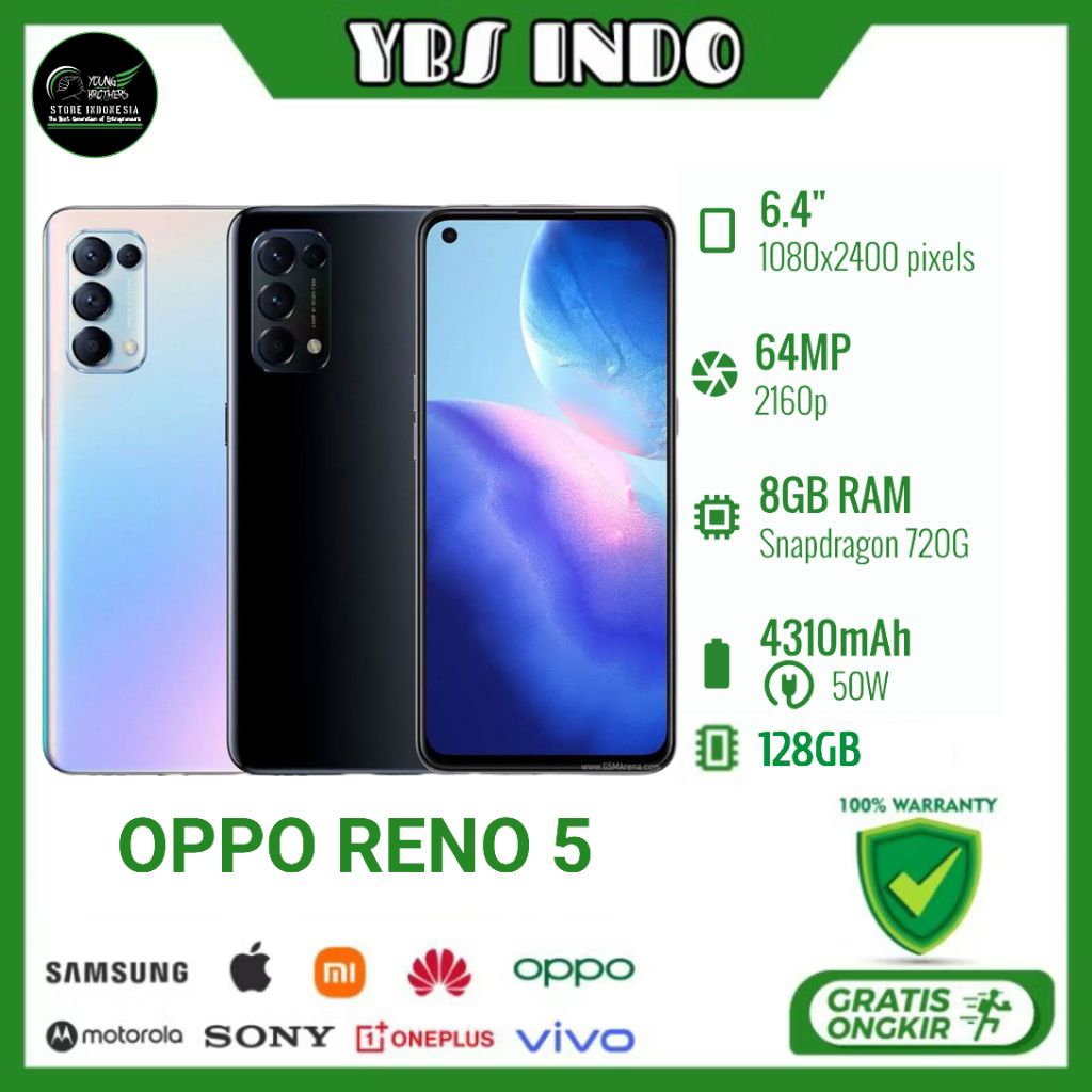 Oppo Reno 5 Ram 8/128 - Smartphone Second Bergaransi