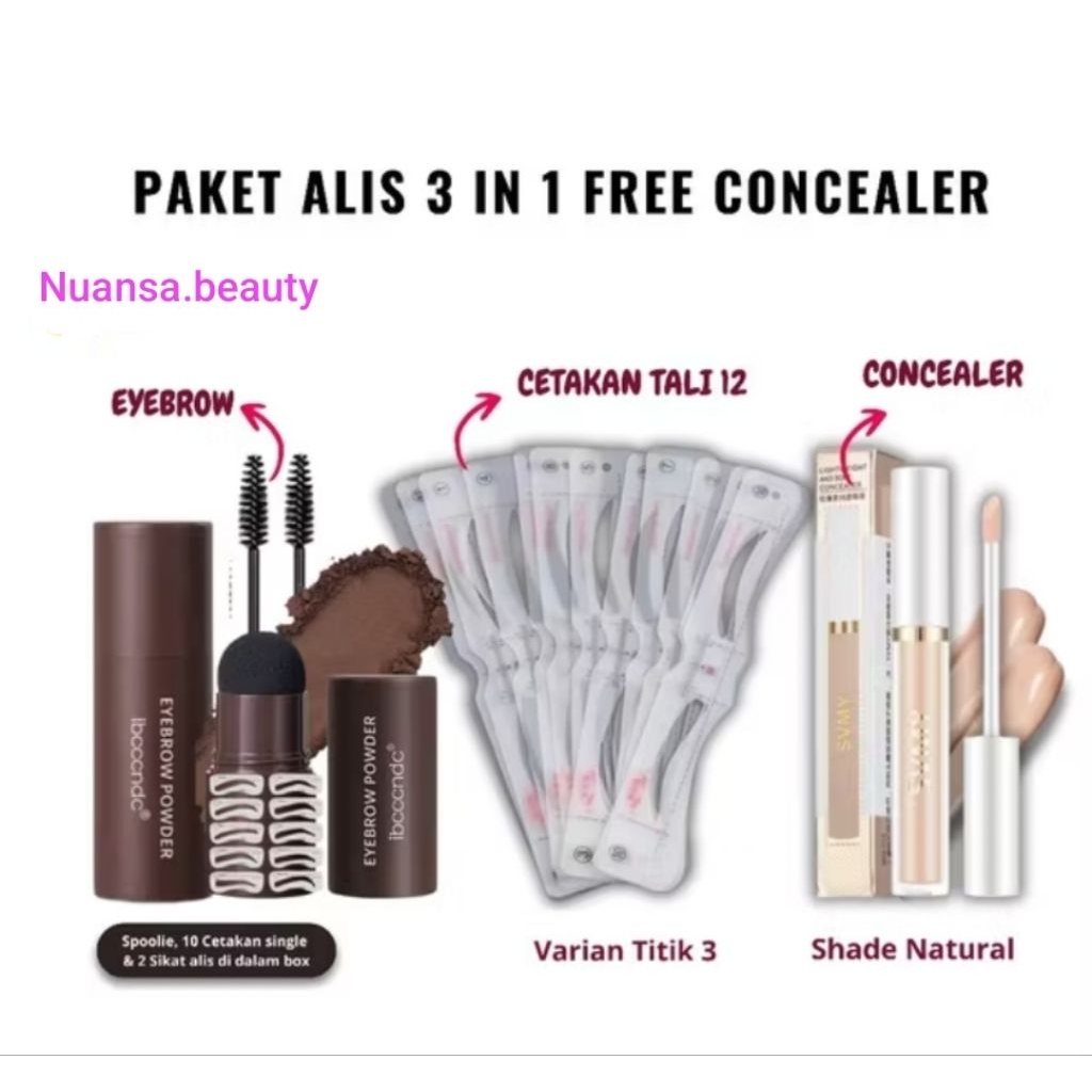 EYEBROW STAMP VIRAL 3IN1(EYEBROW+ CETAKAN ALIS DAN TALI + CONCEALER NATURAL)