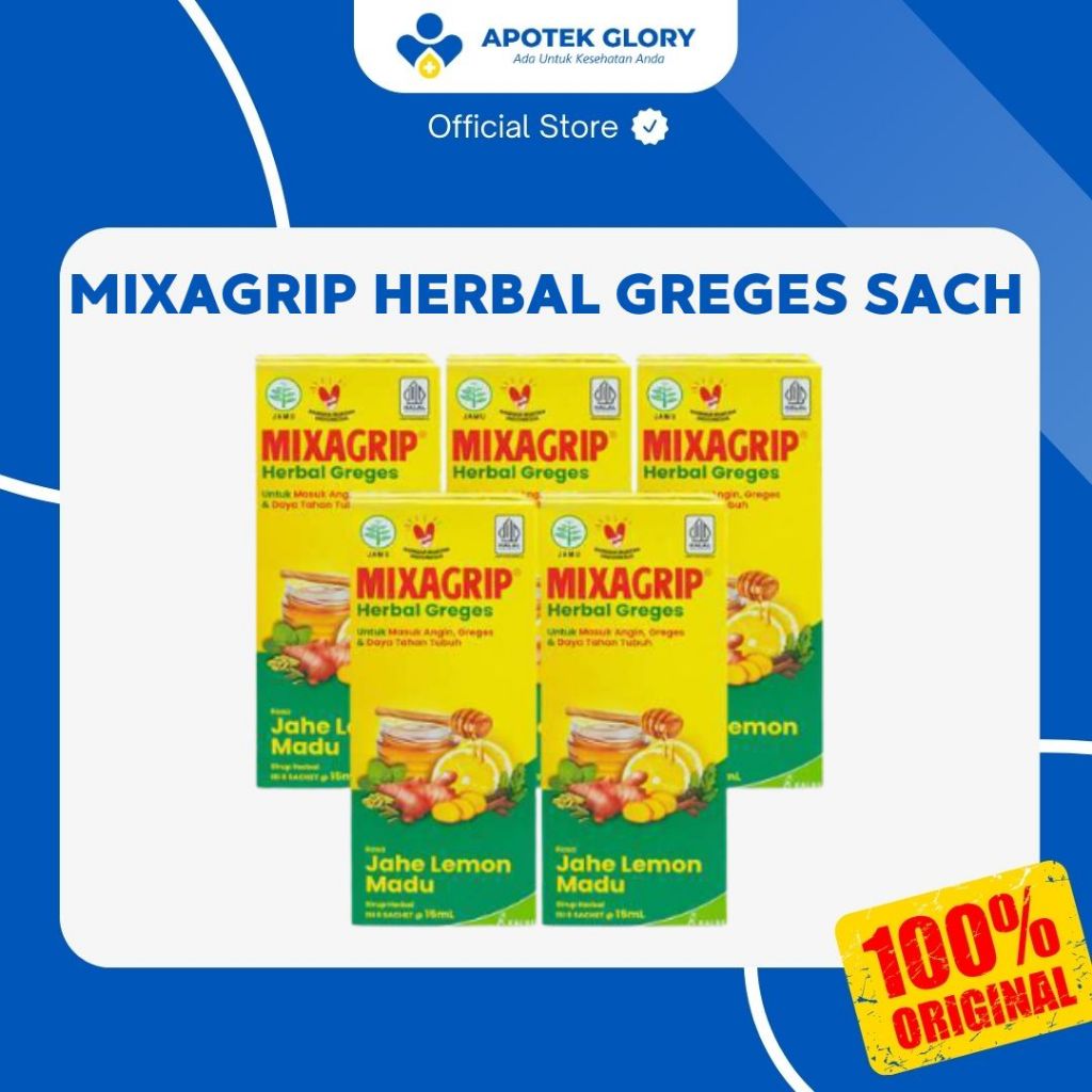 

MIXAGRIP HERBAL GREGES SACH MERINGANKAN GEJALA MASUK ANGIN (BOX)