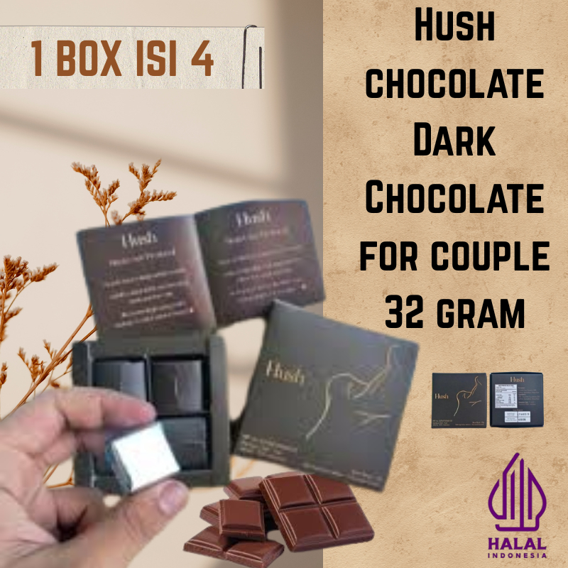 

Hush Chocolate Dark Ready Chocolate with Maca Root, Horny Goat Weed, Saffron Coklat For Couple Untuk Pria dan Wanita | Hush Coklat Stamina