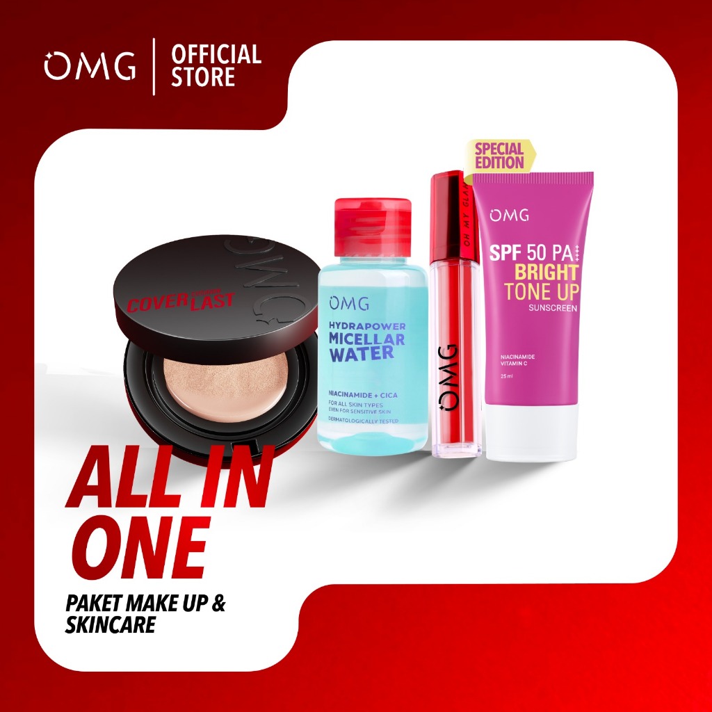 [LEBIH MURAH] OMG OH MY GLAM ALL IN ONE - Paket Make Up & Skincare I Kulit Tampak Glowing & High Cov