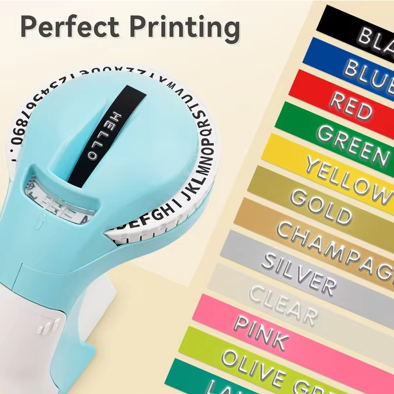 

3D Embossing Label Printer Similar as C12965 Motex E101 Labeling Machine 5PK Embossing Label Tape 9mm