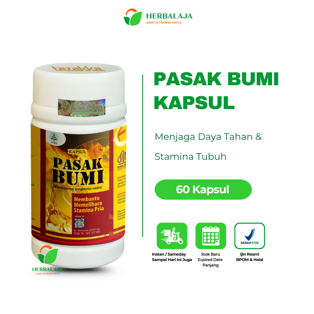 Pasak Bumi Tongkat Ali Herbal 60 Kapsul Original BPOM