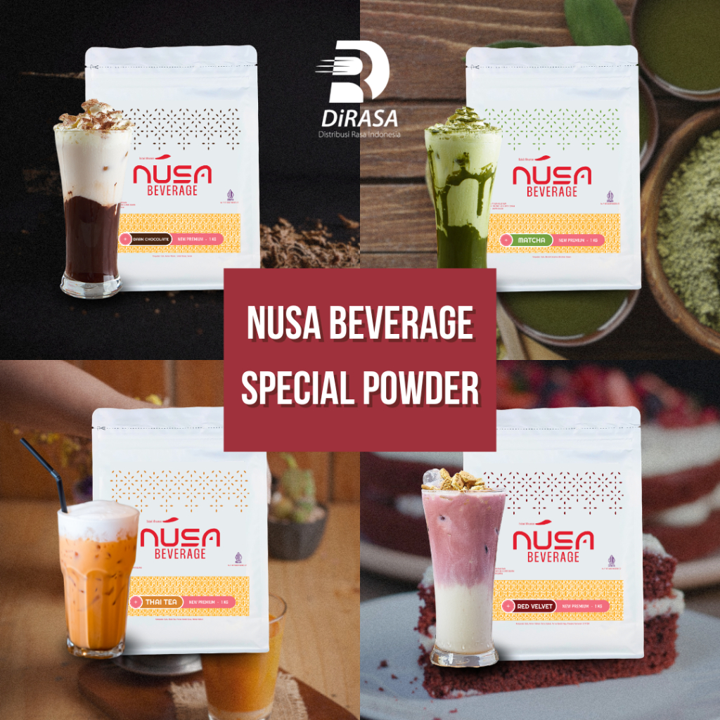 

Bubuk Minuman Coklat/Cokelat/Thai Tea/Matcha 100/500GR Nusa Beverage