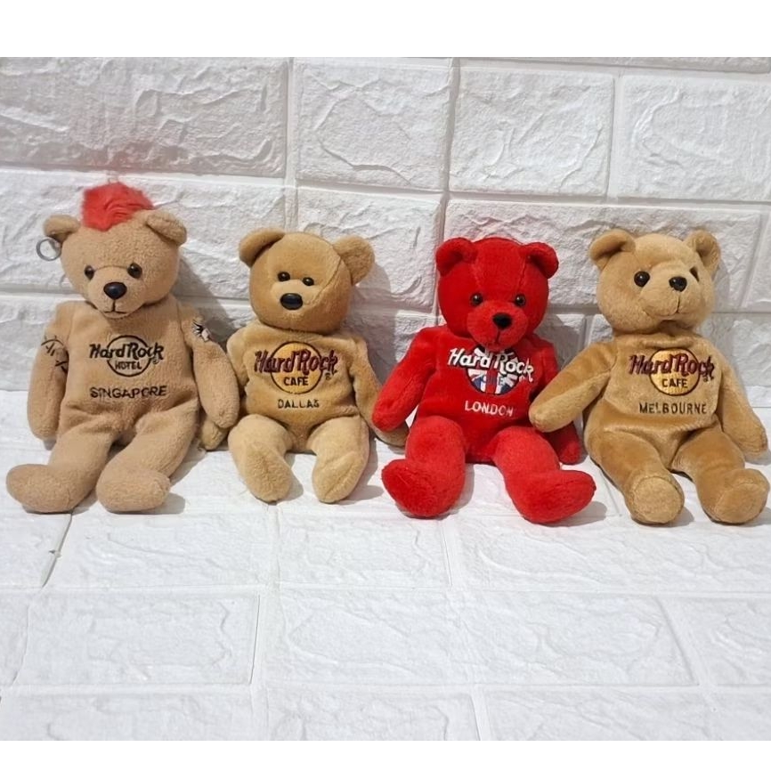 boneka tedi teddy bear beruang ahrd rock cafe hotel london singapore dallas melbourne maskot bahan b