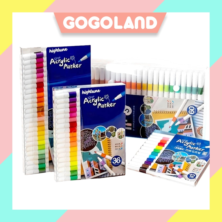 

GOGOLAND Acrylic Marker Set Spidol Akrilik DIY Painting Spidol Pastel Highlight Drawing Warna S151