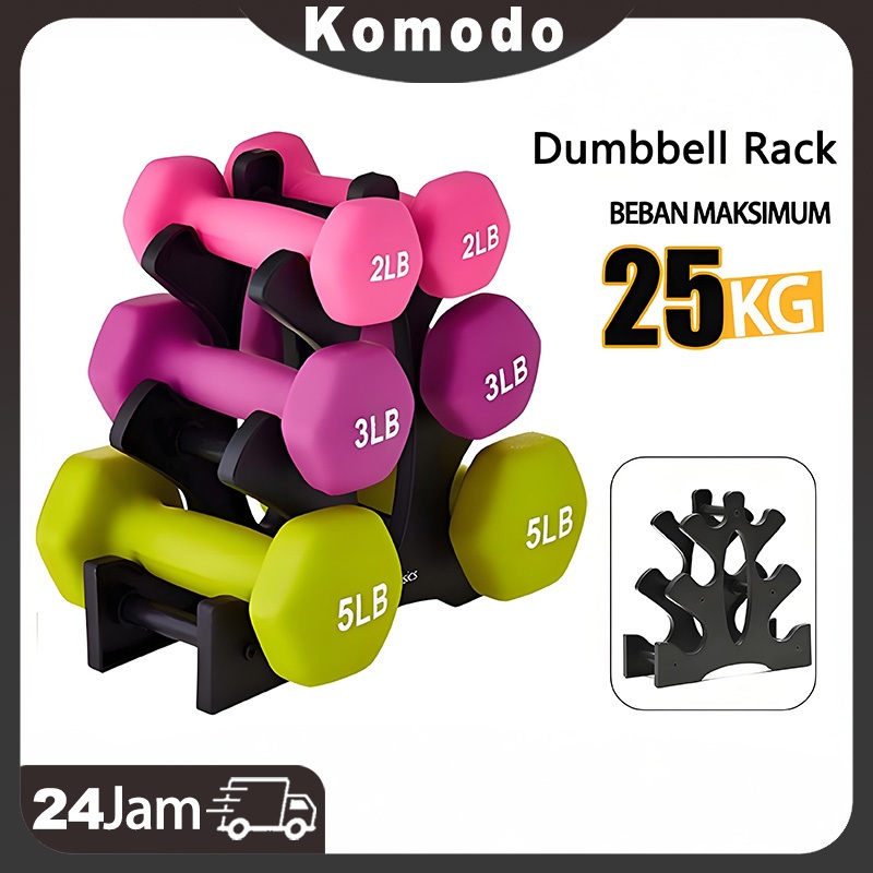 Holder Dumbell 3 Tingkat Home Gym Stand Dumbell Gym Stand Dumbell Penyimpanan Holder Dumbell