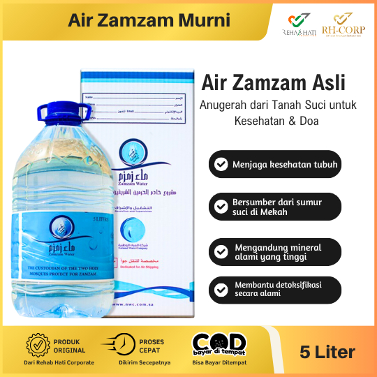 

Rehab Hati Herbal Air Zamzam Kemasan Galon 5 Liter Zamzam Water Asli Mekah