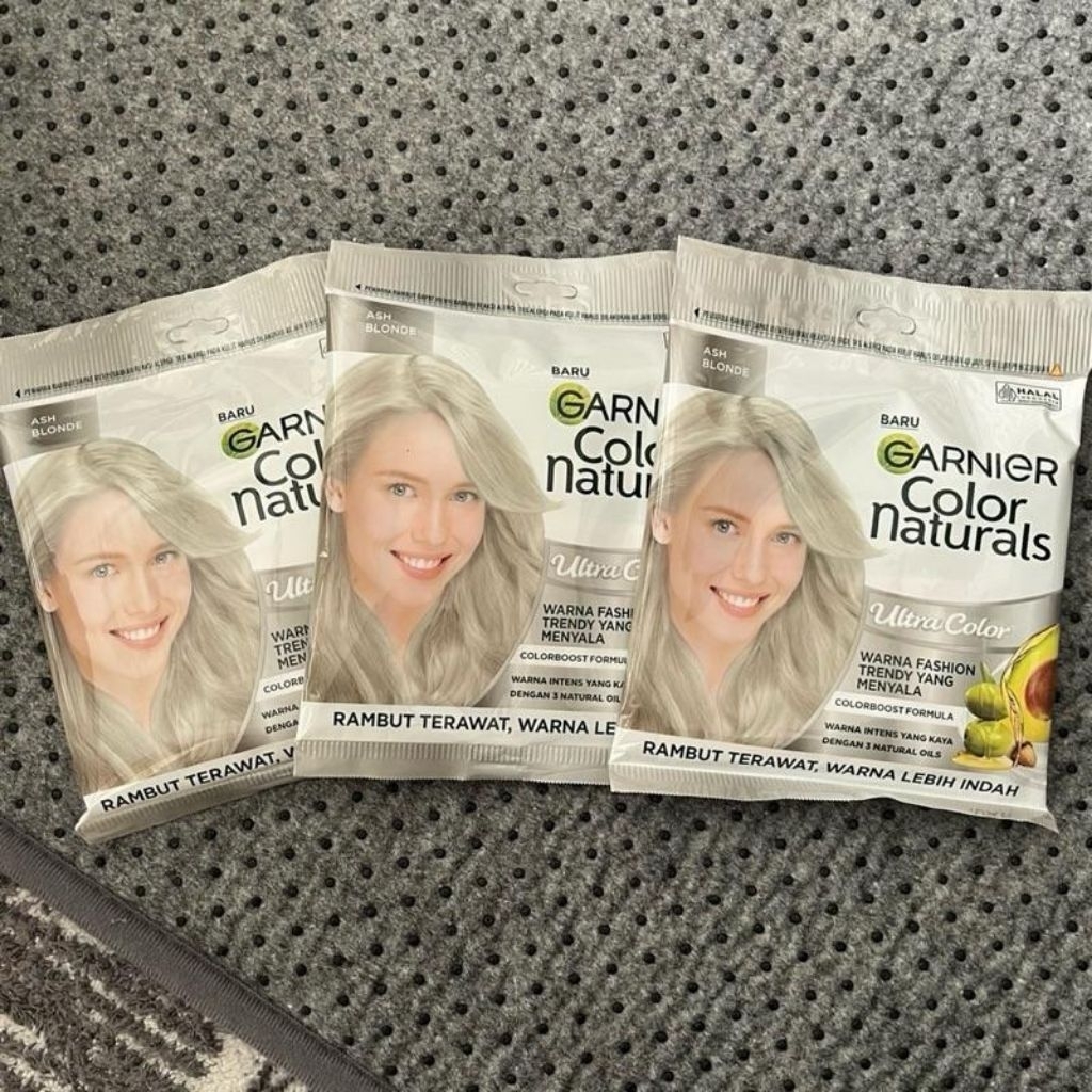 3pcs Garnier Pewarna Rambut Ash Blonde
