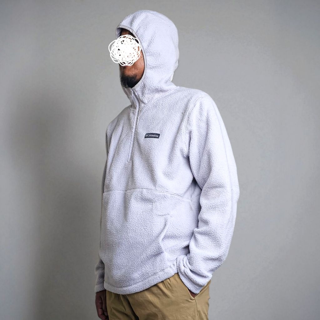 Columbia Mens boulder springs faux sherling fleece quarter zip hoodie