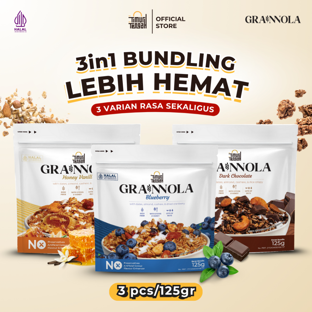 

WefeverrStore - [Paket Cobain] Bundling 3 in 1 Granola 125 gr All Varian Rasa Timur Tengah Grainnola