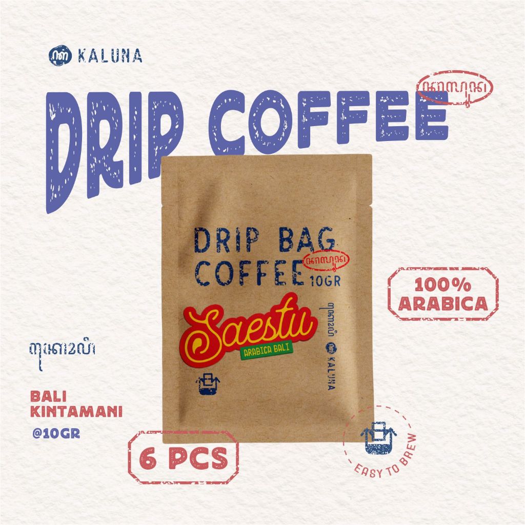 

Paket Hemat - 6 Pcs Drip Bag Coffee Arabika Bali Kintamani (Saestu) - Kaluna Kopi Seduh Instan