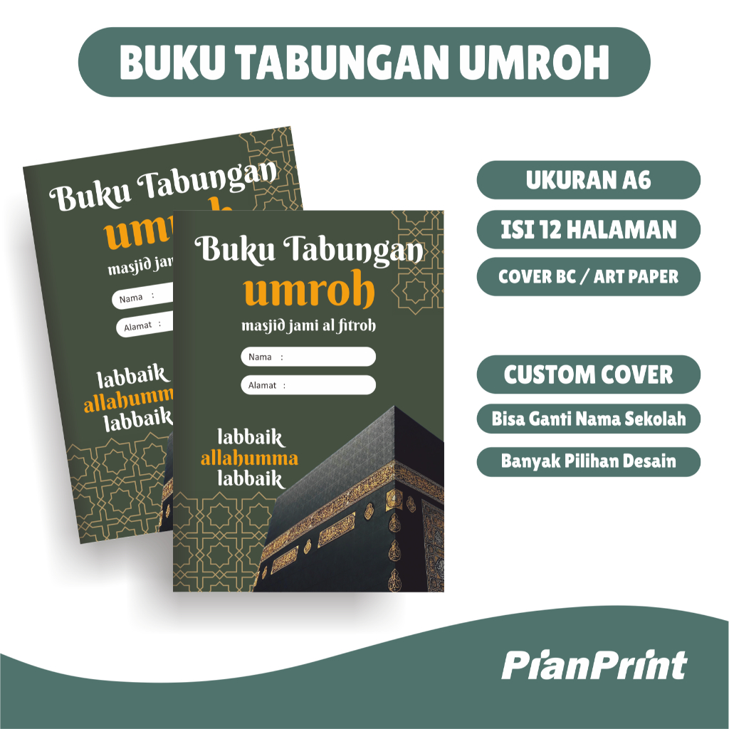 

Buku Tabungan Umroh | Buku tabungan custom