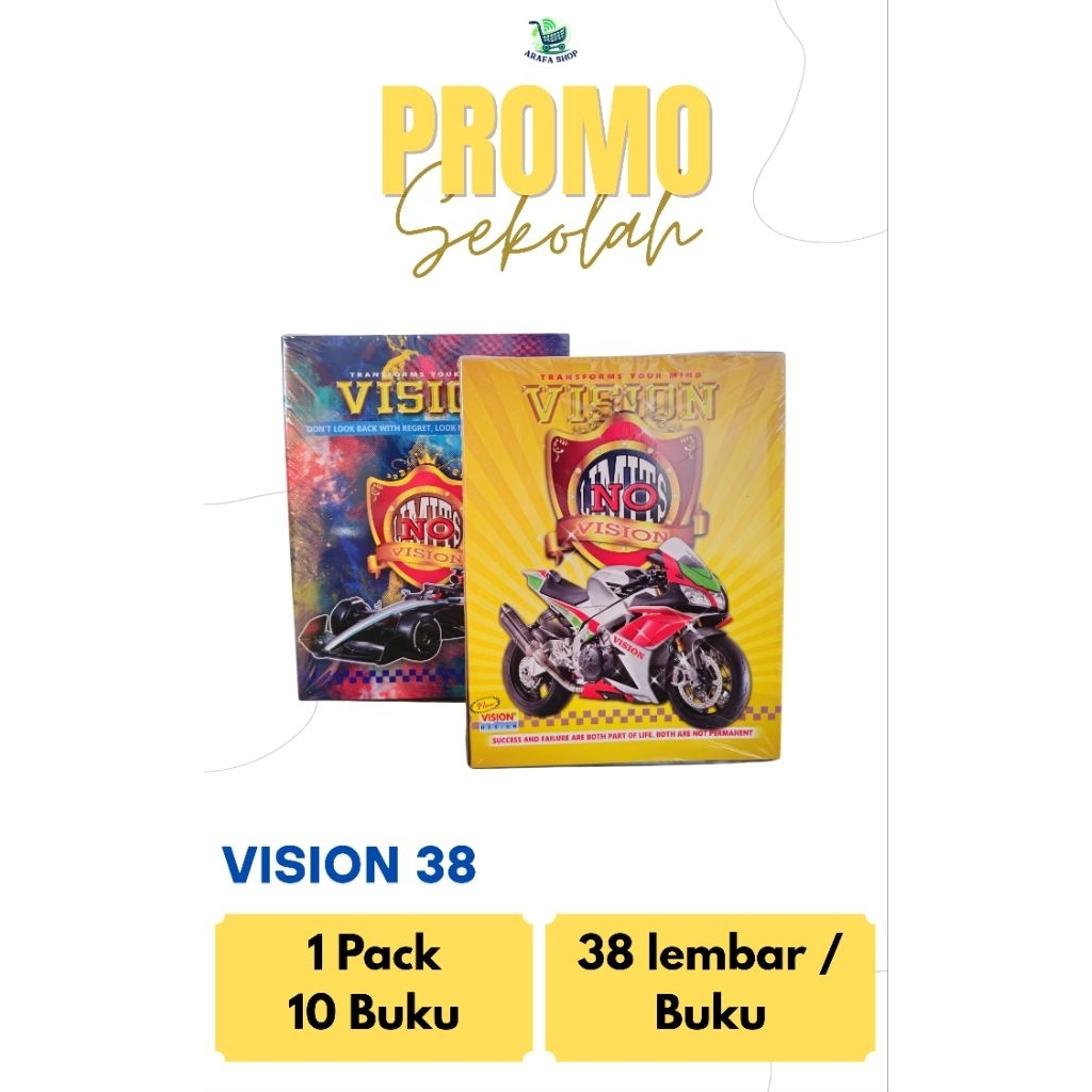 

Buku Tulis VISION 38 Lembar - 1 Pack isi 10 Buku