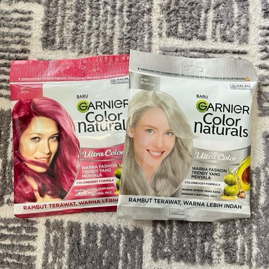 Paket Pewarna Rambut Garnier - Brilliant Pink + Ash Blonde