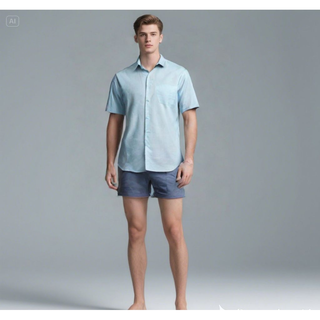 Kemeja Pria Dewasa Lengan Pendek Reguler Fit /Original Brand  SCOTCH &CO/Kemeja Cowok Dewasa