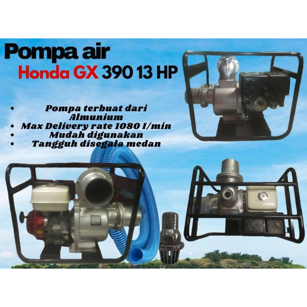 Mesin Pompa Air Irigasi 6 Inch Honda Gx 390 DMI