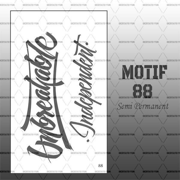 BERTATO-Stiker tato temporer semi permanen Seri NEW 88 / Tato temporer anti air semi permanen / Bert