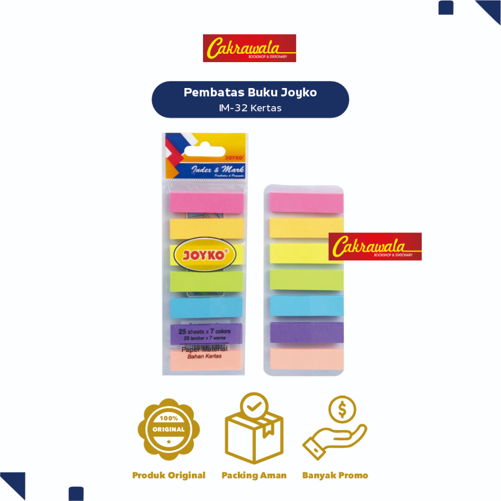 

Joyko Index Marker IM-32 | Pembatas Buku 7 Warna | Sticky Notes Mini Kertas | Alat Tulis Kantor