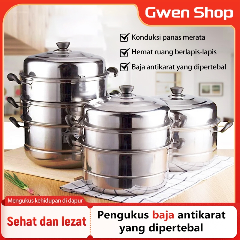 GWEN kukusan stainless  panci kukus 304  alat masak kukus  steamer makanan  kukusan dapur rumah tang