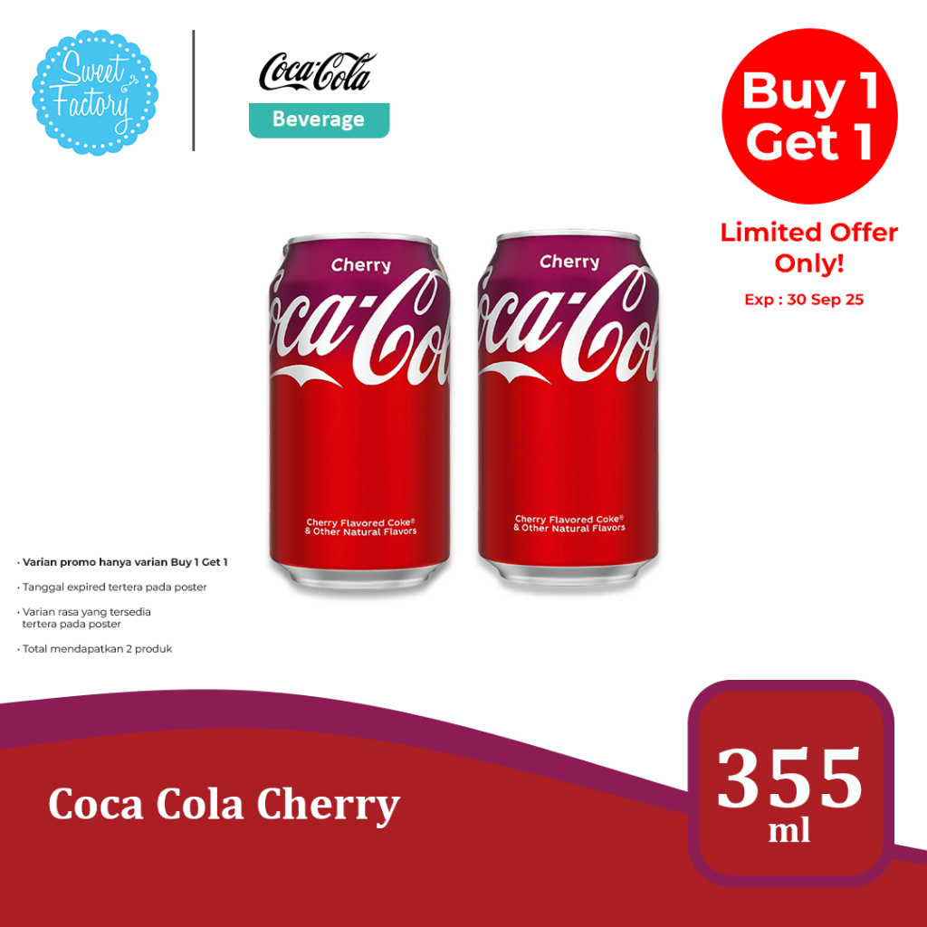 

Coca-Cola Series 355 ml - Vanilla & Cherry, Minuman Soda Ikonik dengan Rasa yang Segar