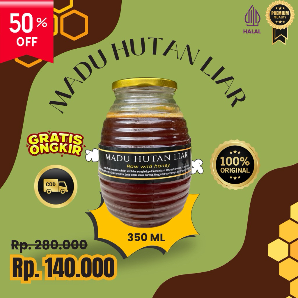 

DGL Madu Hutan Liar Sumatra 100% Murni dan Halal mendukung kesehatan Jantung II 350ML