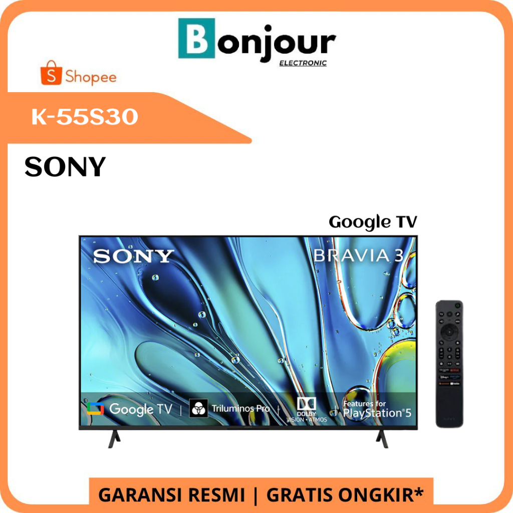 TV Sony Bravia 3 K-55S30 55 Inch Google TV Sony 55S30 4K HDR 55 Inci Sony S30
