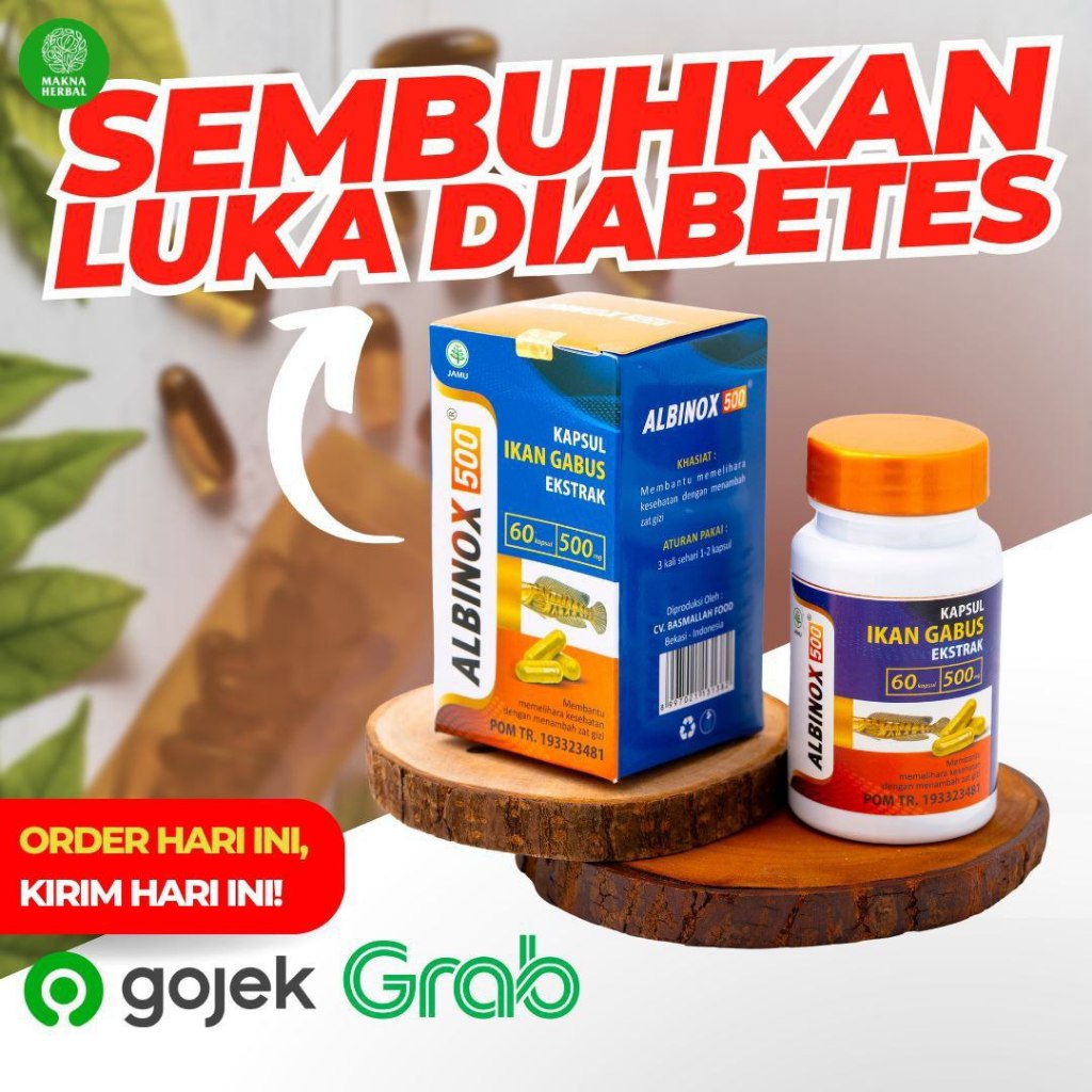 Kapsul Albinox Minyak Ikan Gabus Albinox Albumin Obat Luka Cepat Kering Pasca Operasi 100% Asli