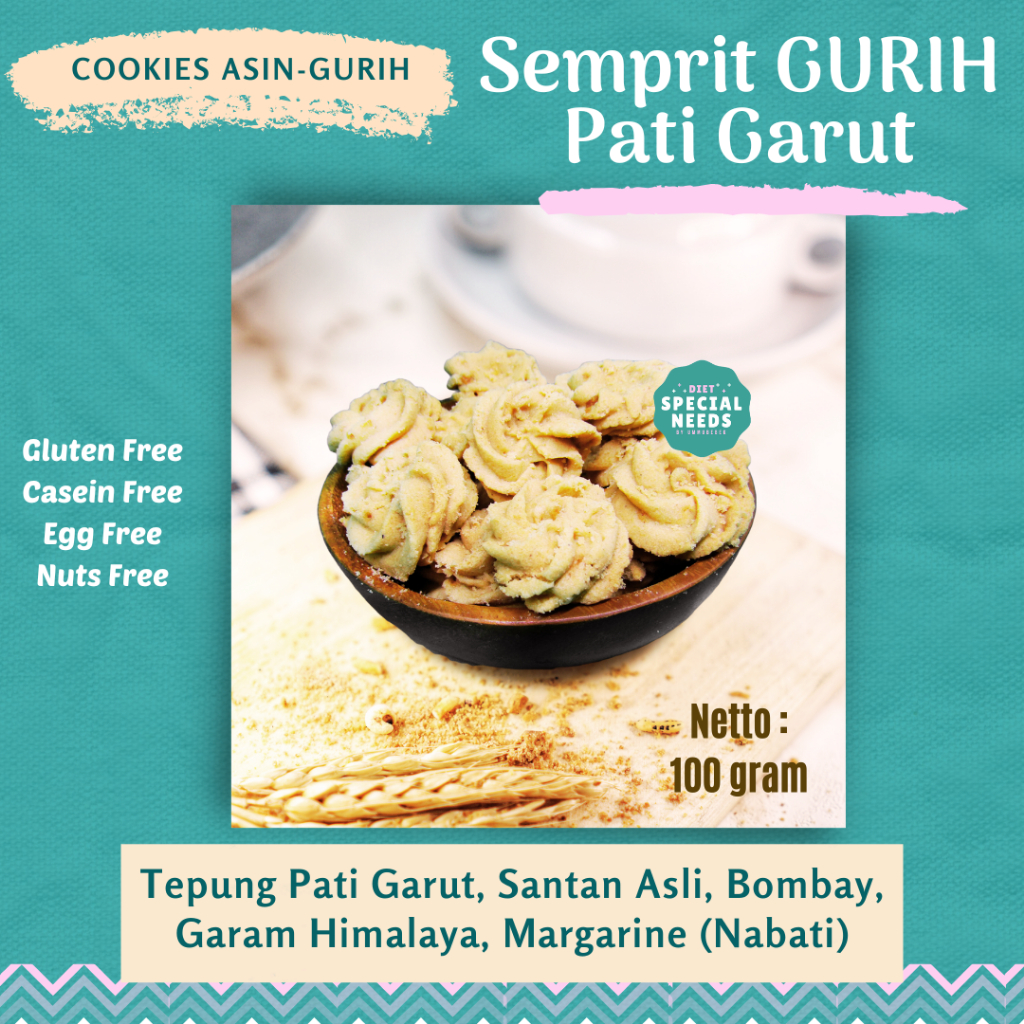 

Semprit GURIH Pati Garut - Gluten Free, Egg Free, Refined Sugar Free - Diet Special Needs