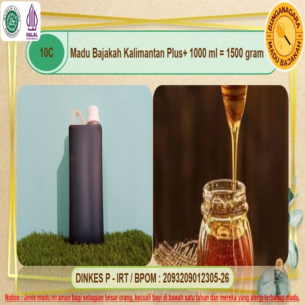 

MADU HIJAU BAJAKAH KALIMANTAN PLUS+ ASLI 1 L | 1000 ML 1500 GRAM BUNGANAGARA PURE HONEY