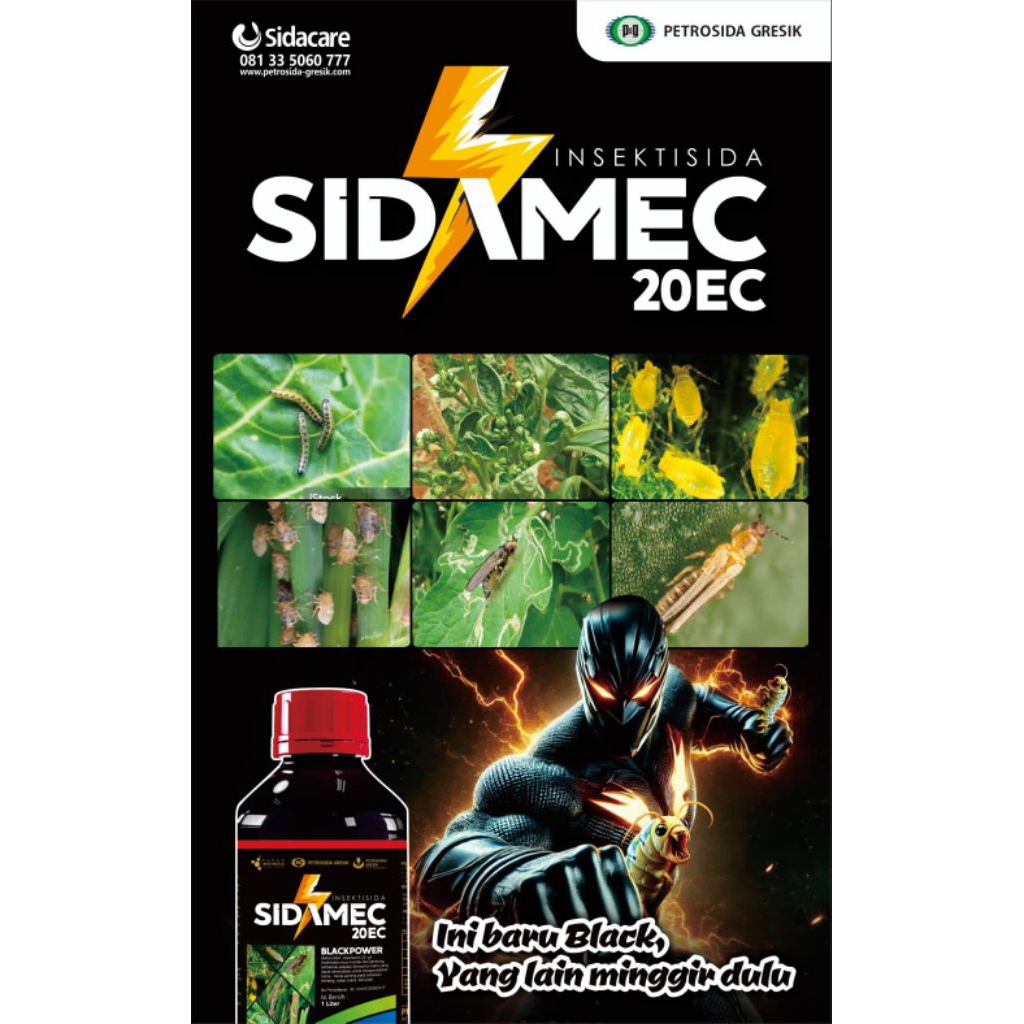 Sidamec Black 20 Ec (Abamektin hitam ) Kemasan 1 liter (Bonus kaos)