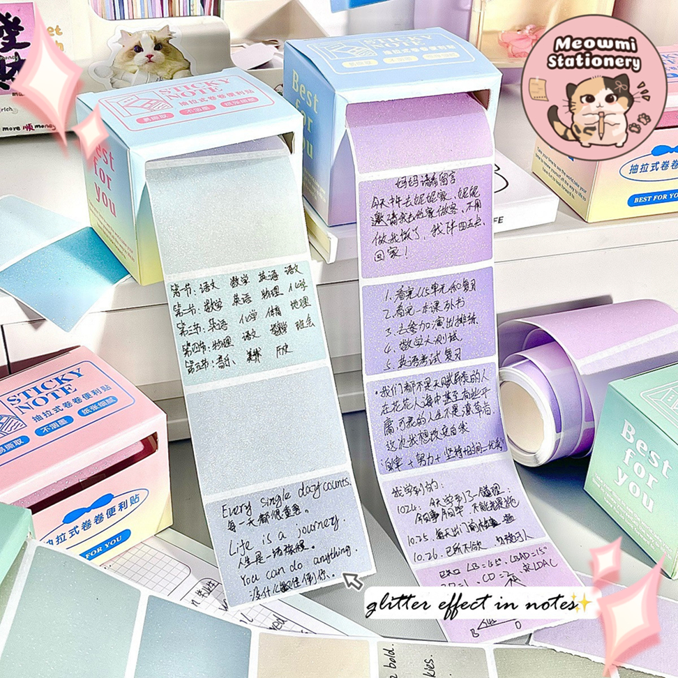 

Sticky Notes Transparan Glitter Sticker Roll Notes isi 150 lembar MB0160