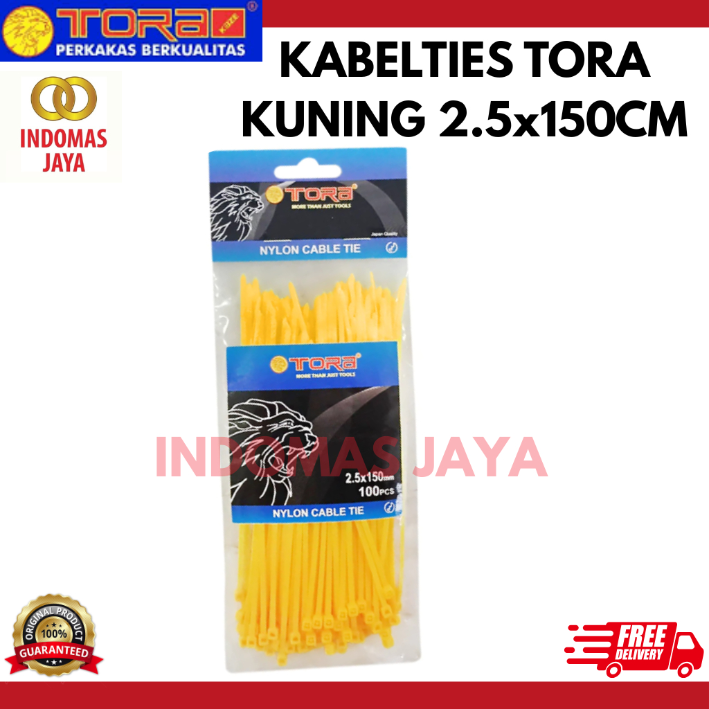 

TORA Kabel Tis Nylon 2.5 x 150 mm - Tali Ikat Warna Kuning 100 Pcs
