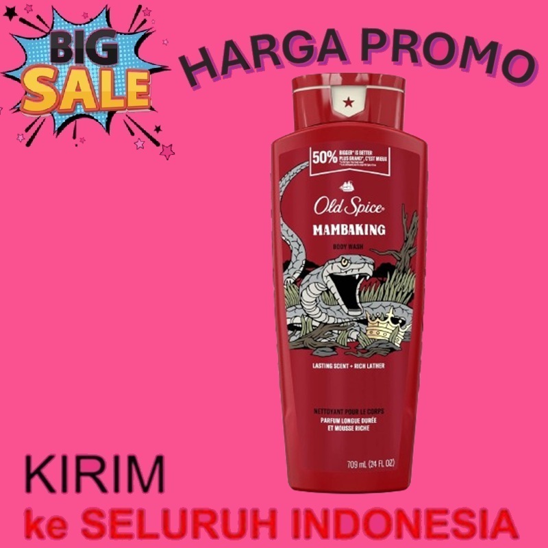 Old Spice Mambaking Body Wash 50% Shower Fresh Sabun Mandi Pembersih Tubuh Mamba King Clean 709mL