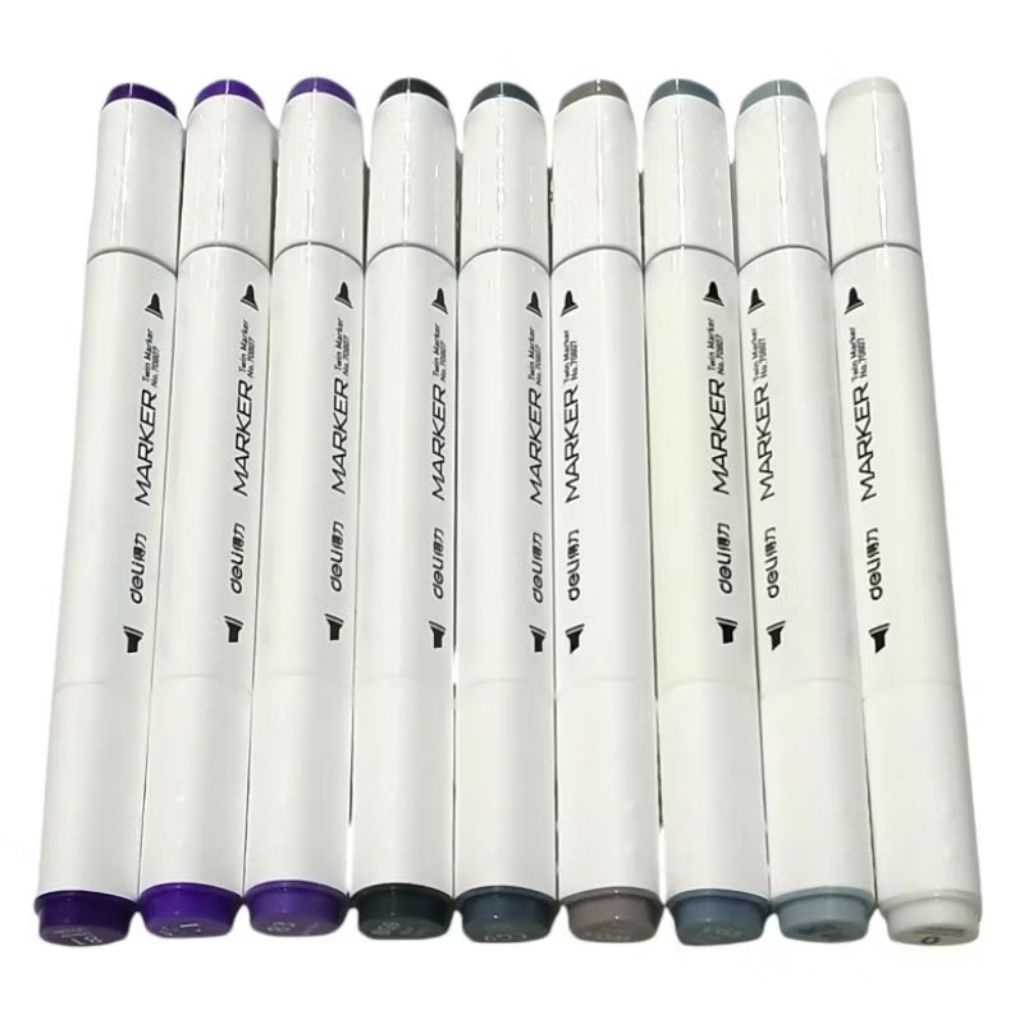 

(9 IN 1) DELI MARKER TWIN MARKER DUAL TIPS ALKOHOL BASED SKETSA DRAWING PEN