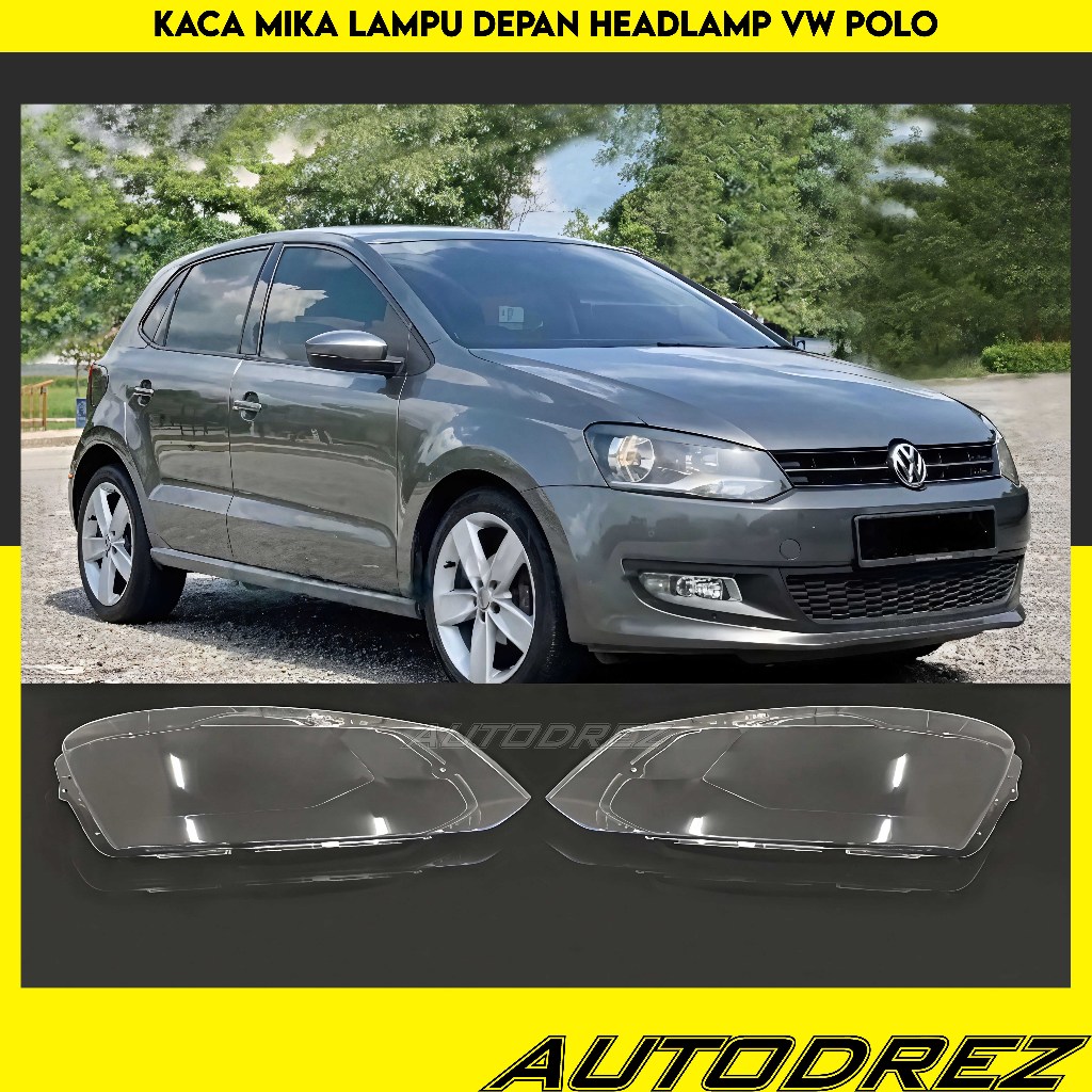 Kaca Mika Lampu Depan Headlamp VW Polo 2010 - 2015