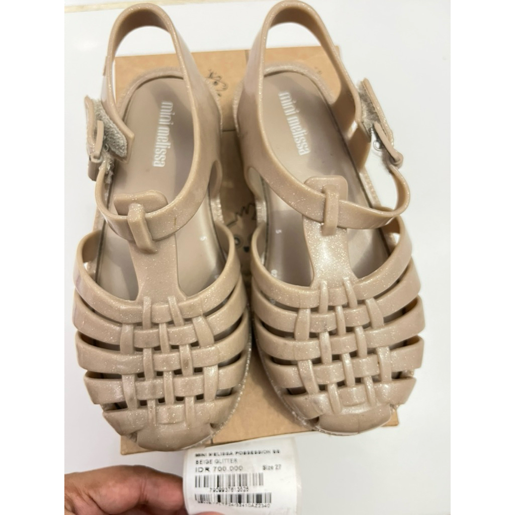 preloved mini melissa possession bb (beige glitter)