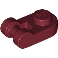 Lego 26047 part Plate, Round 1 x 1 with Bar Handle dark red
