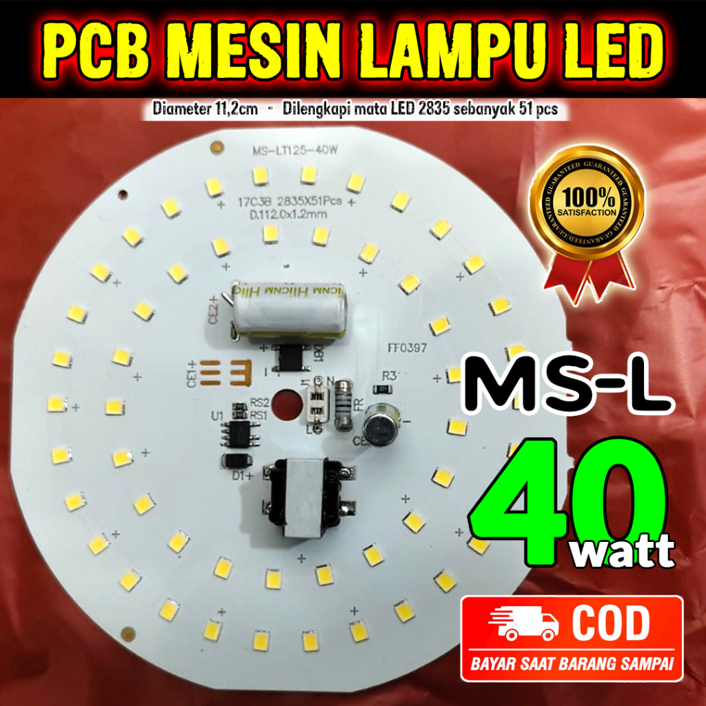 Mesin Lampu LED AC 40w 40 watt / PCB Lampu LED AC / Nyala Putih Terang / MSL / PCB / Lampu / LED / A
