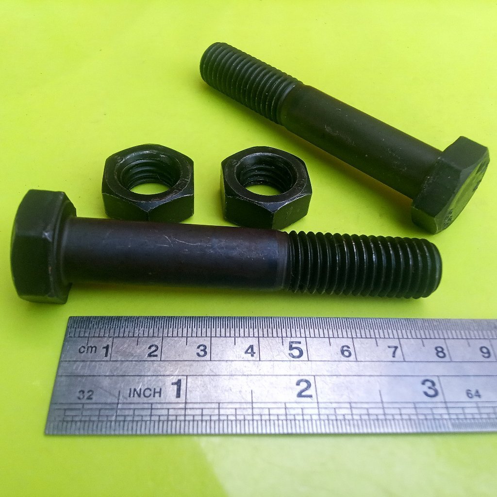 BAUT BAJA HTB 8.8 M20 X 80 HALF DRAT / BAUT BAJA M20 X 80 HITAM / BAUT 30 KUNCI 30 / BAUD HALF DRAT 