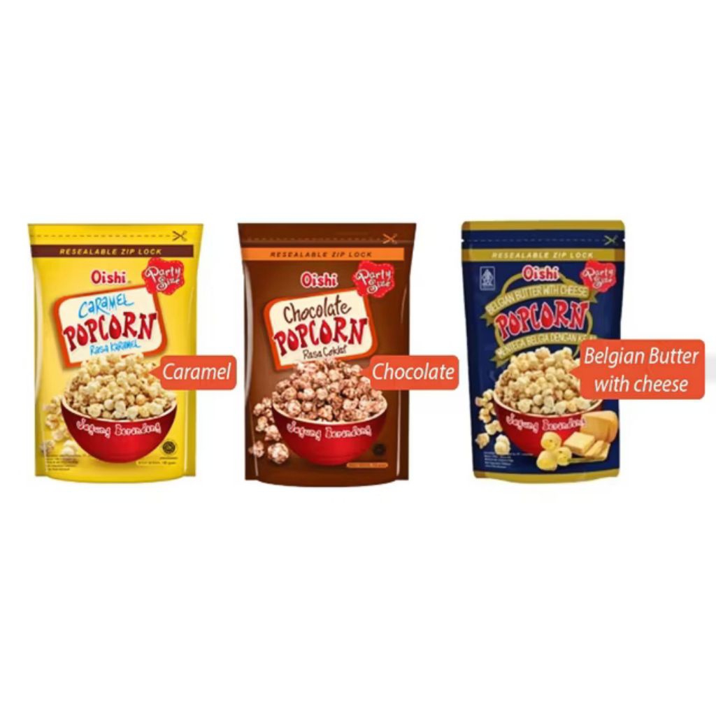 

oishi popcorn coklat / caramel / belgian butter cheese 100gr