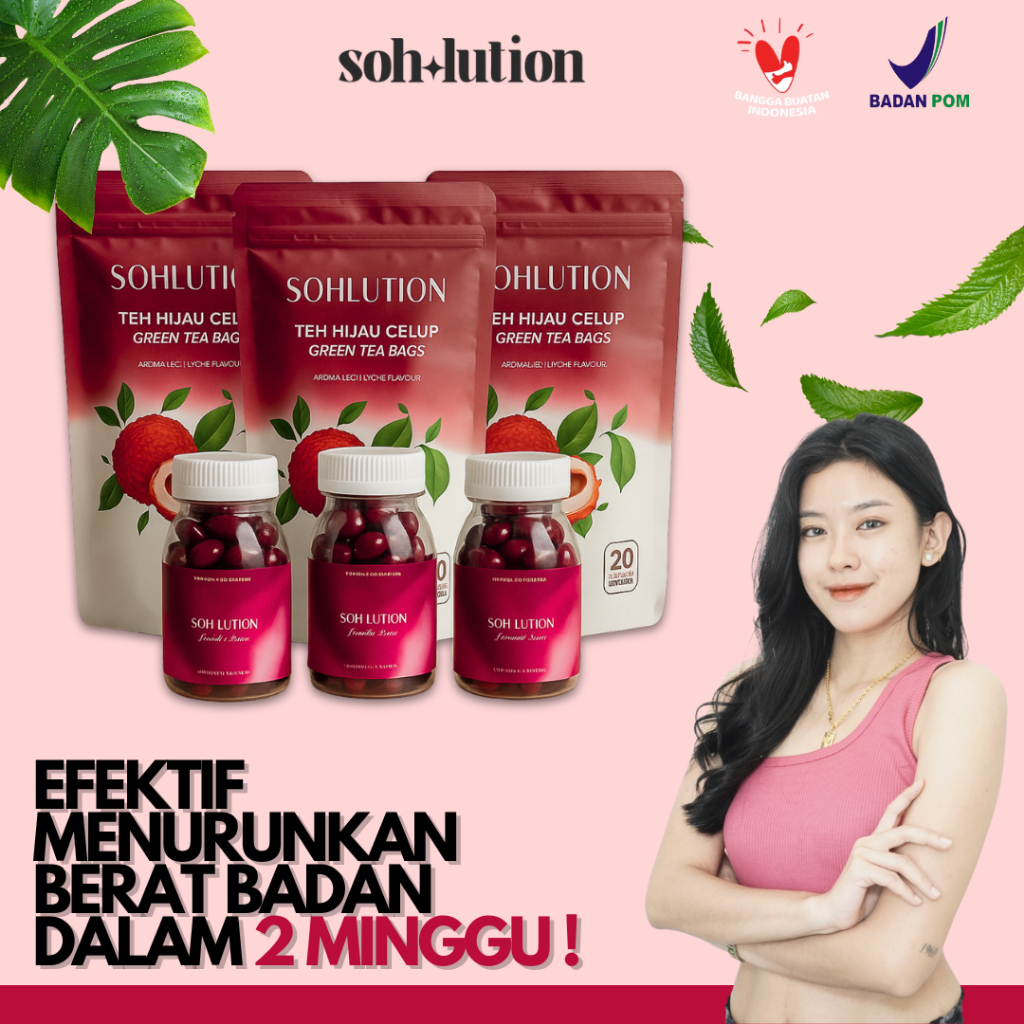 

Bundling 10 sohlution teh hijau celup aroma leci 20 kantong 1 bag
