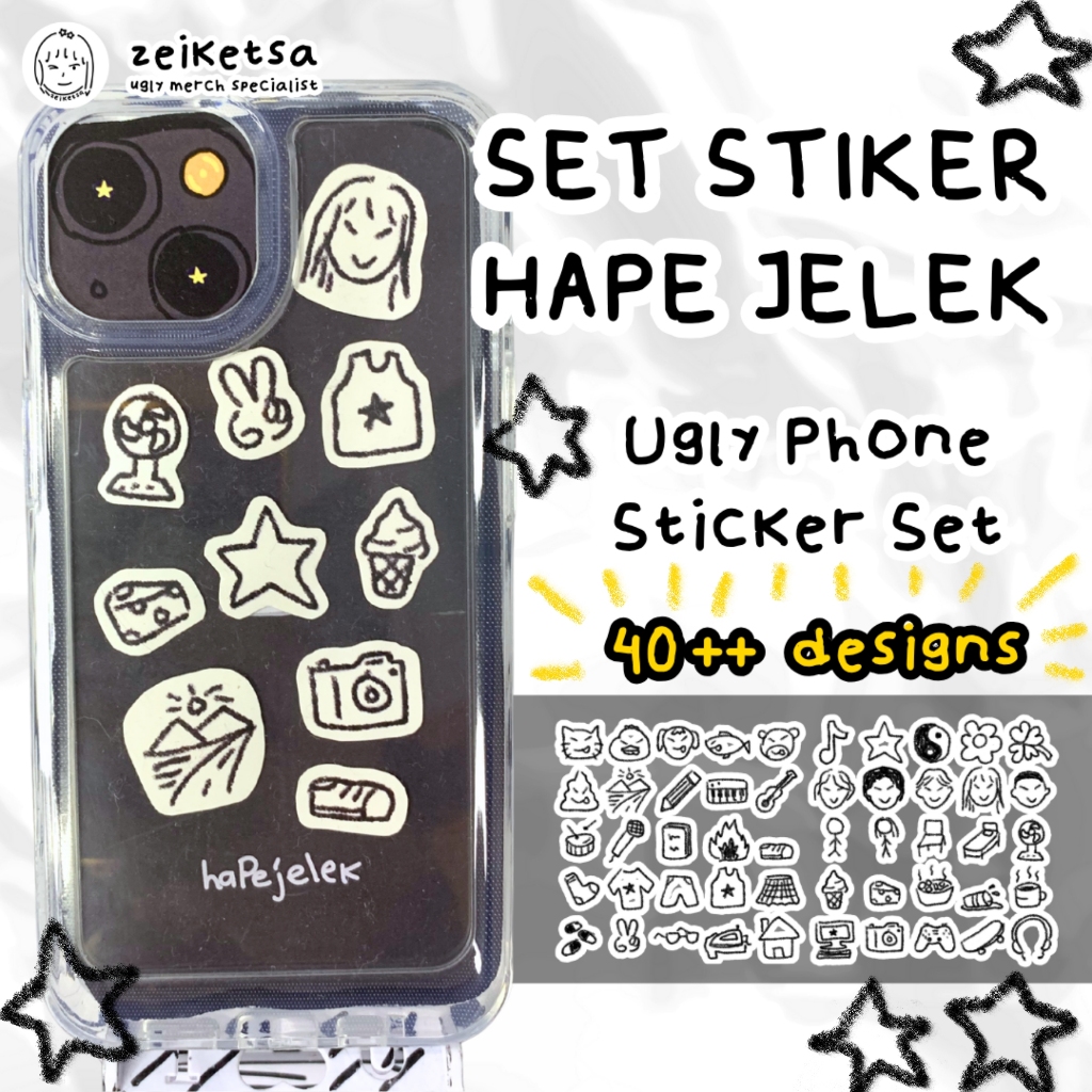 

ZEIKETSA Set Stiker Hape Jelek / Ugly Phone Sticker Set